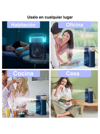 Ventilador 3 en 1 con Humidificador y Luz LED