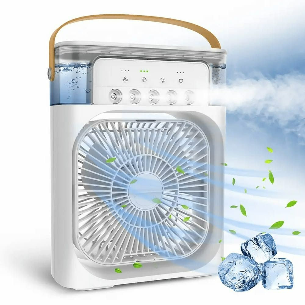 Ventilador 3 en 1 con Humidificador y Luz LED